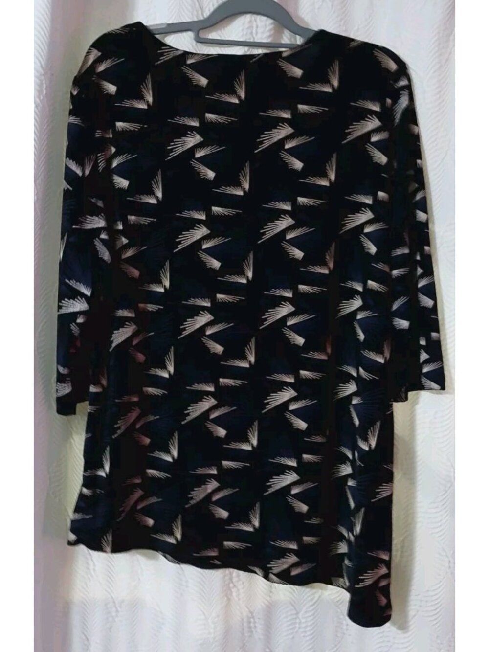 CJ Banks Asymmetric Tunic Top Size XL Embellished 3/4 Sleeves Stretch